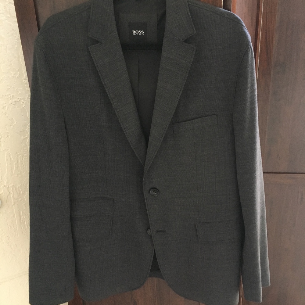 Hugo Boss- Regular-fit jacket- Charcoal Grey- 40R